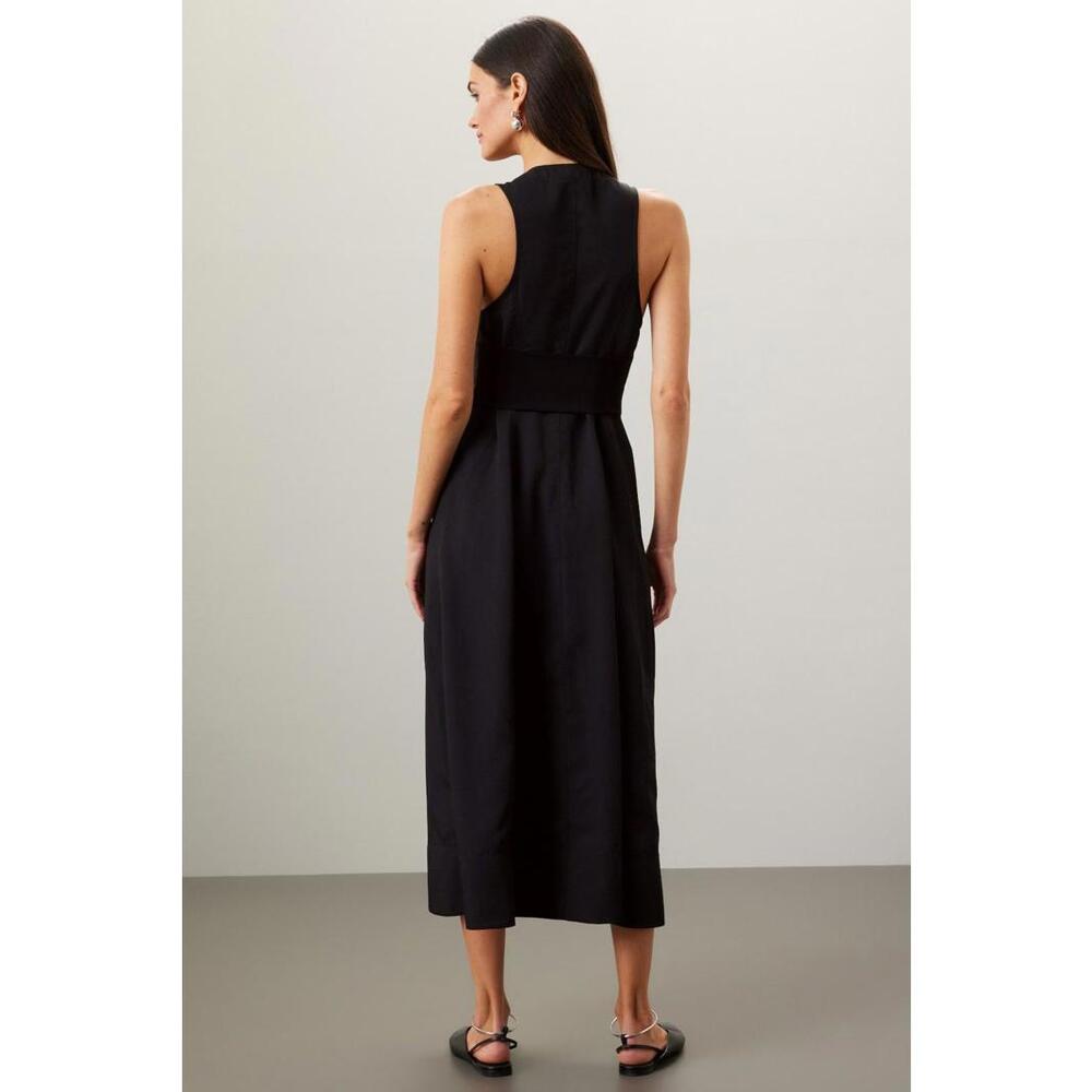 Proenza Schouler White Label Rumbled Button Front Dress Black Size 2 (READ) - Picture 2 of 15